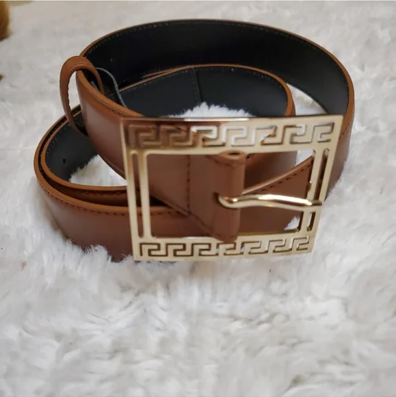 VERSACE cognac belt Versace 100% Leather Brown Men main image 3